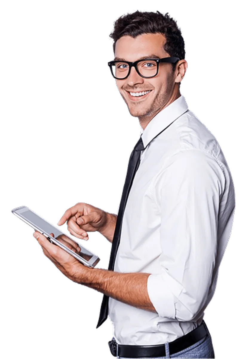 Business Mann mit Tablet